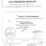 Attestation de Formation aux Premiers Secours (AFPS) - 1997